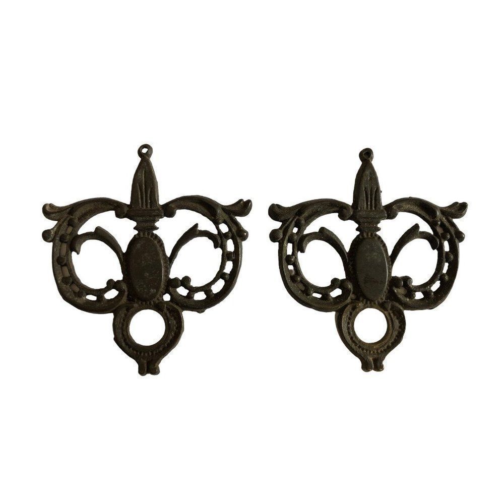 Set of 2 Vintage Solid Brass Decor Cover Plate Hardware Victorian Style